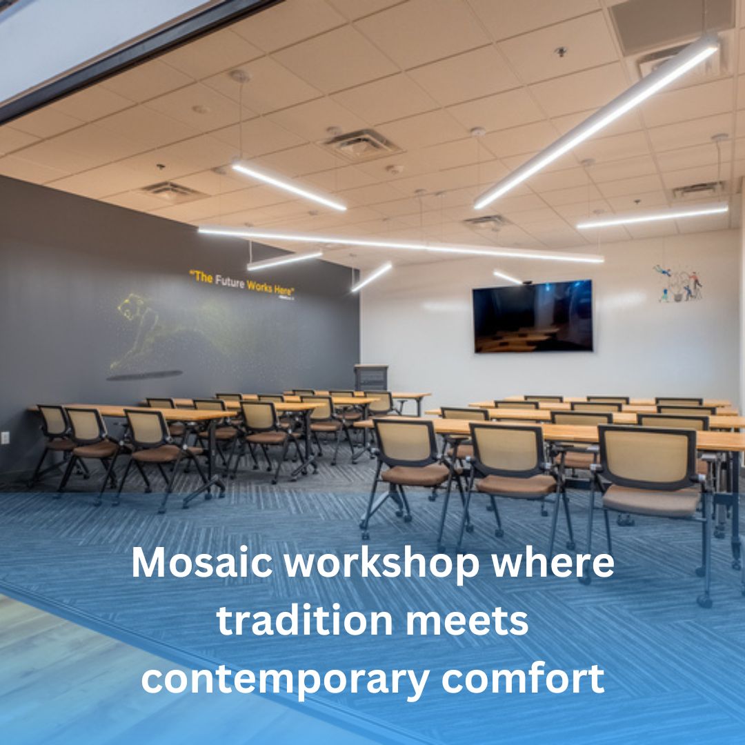 Mosaic Lamp Making Workshop in Allen, Texas, featuring a comfortable creative space for crafting Turkish mosaic lamps. Weekend mosaic lamp event with turkish table lamps at Tiles Workshop Arts & Glass