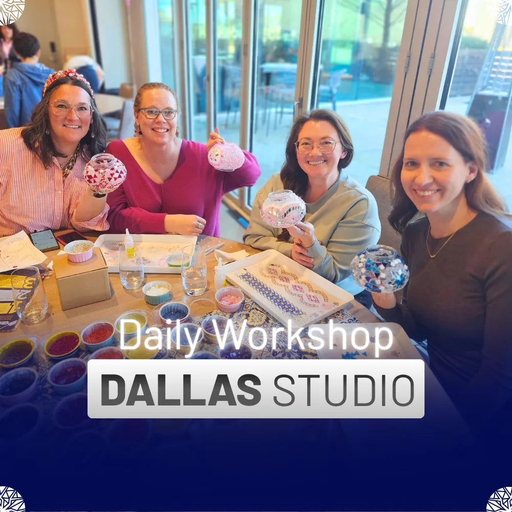 Mosaic Lamp Event in Dallas Studio Turkish Art, TX
