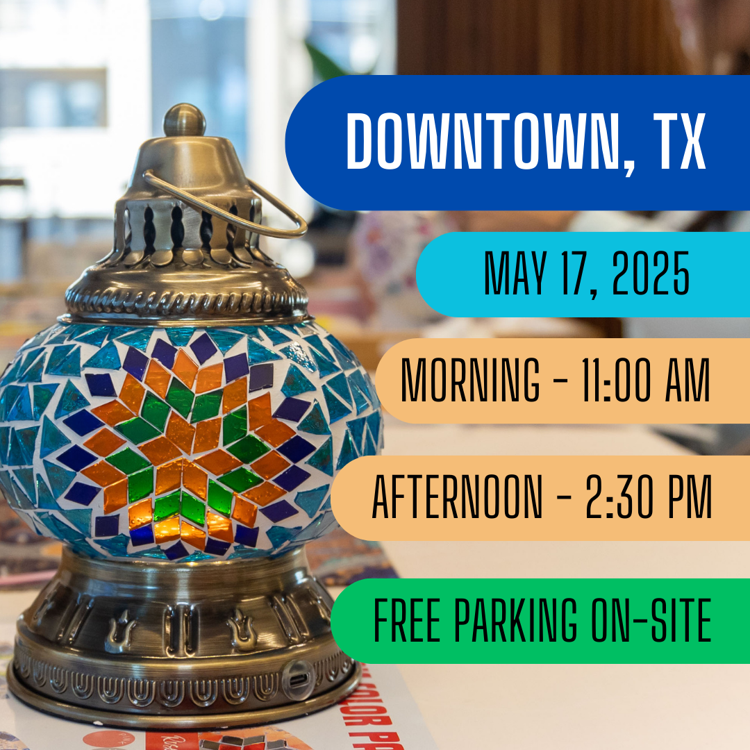 Mosaic Lamp Making Workshop in Downtown, Texas - Saturday, May 17th (Free parking)